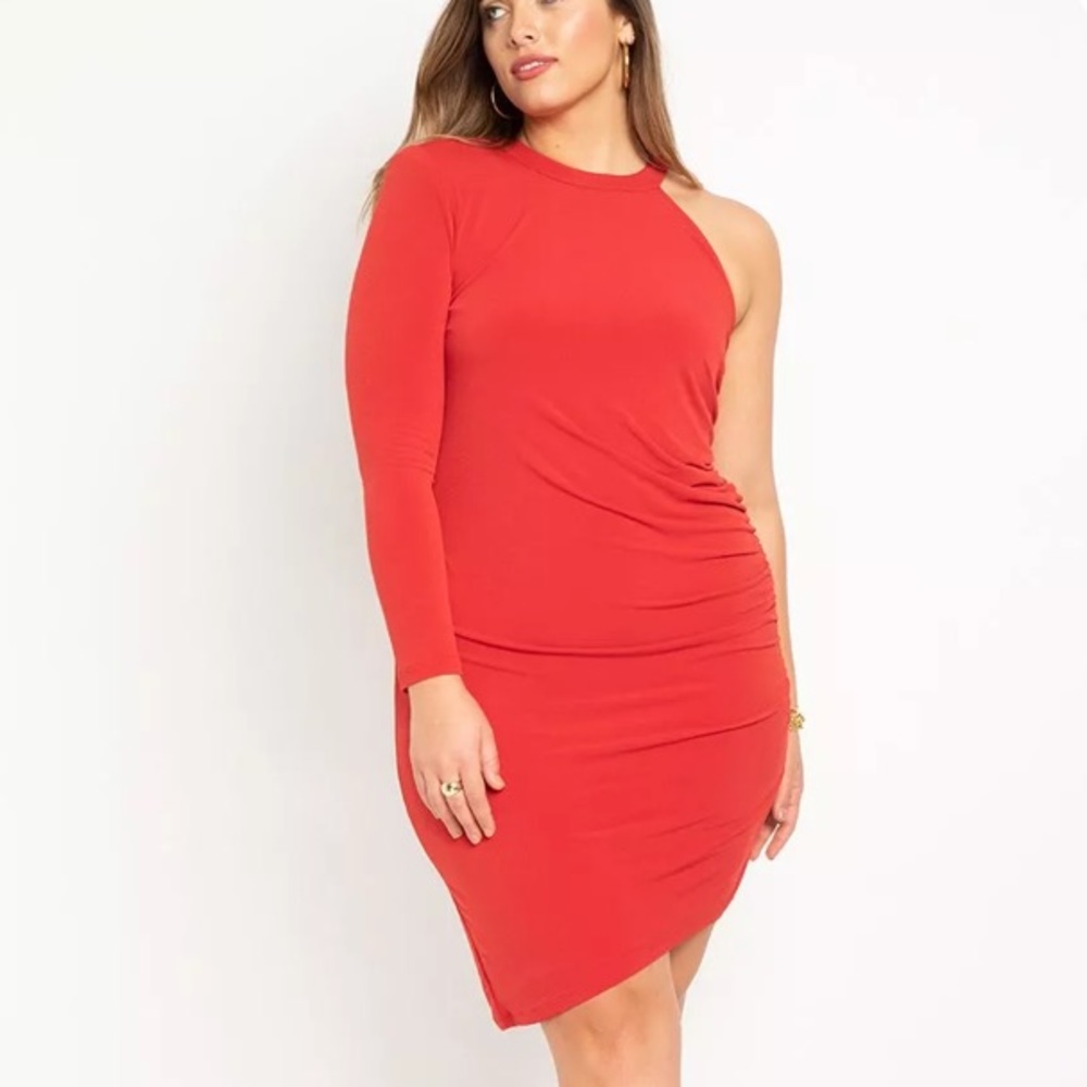 NWT Eloquii Savvy Red Cold Shoulder Dress, Size 16